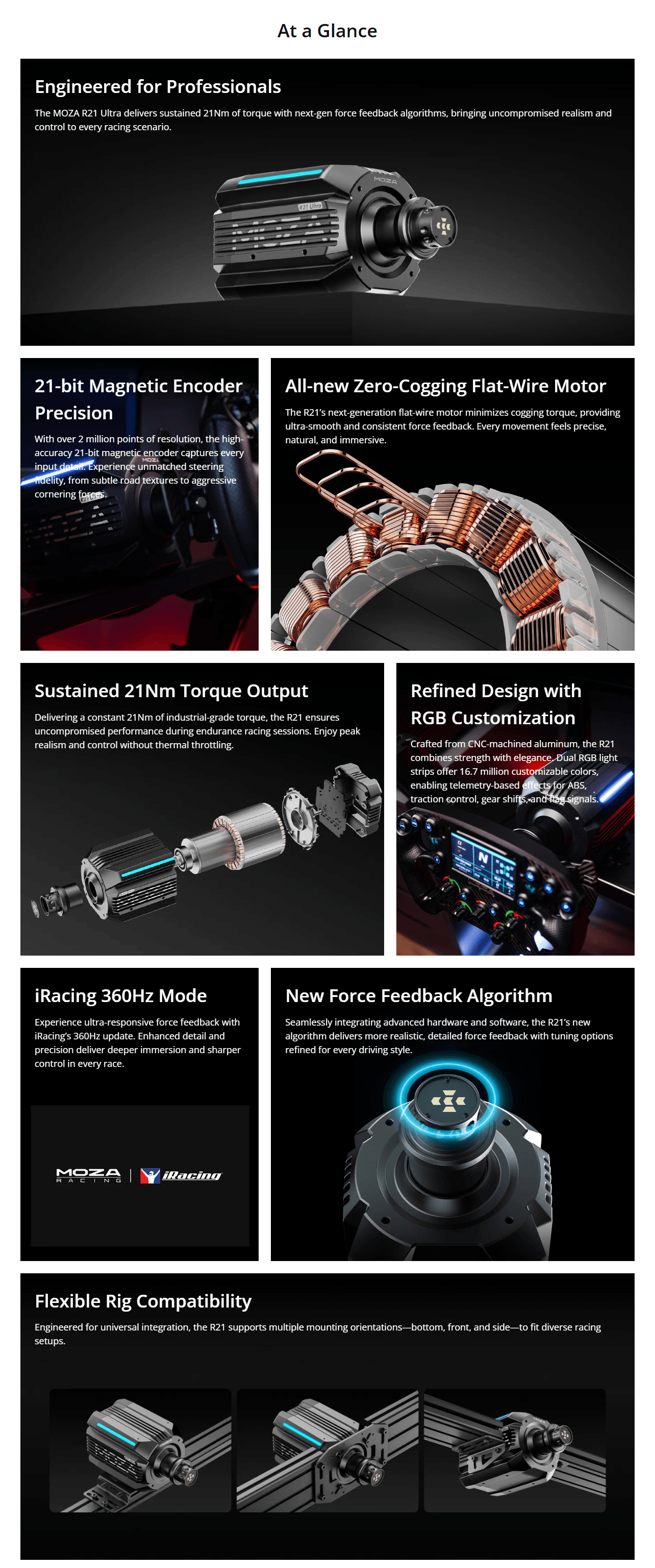 Moza R21 Ultra Direct Drive Wheel Base product details