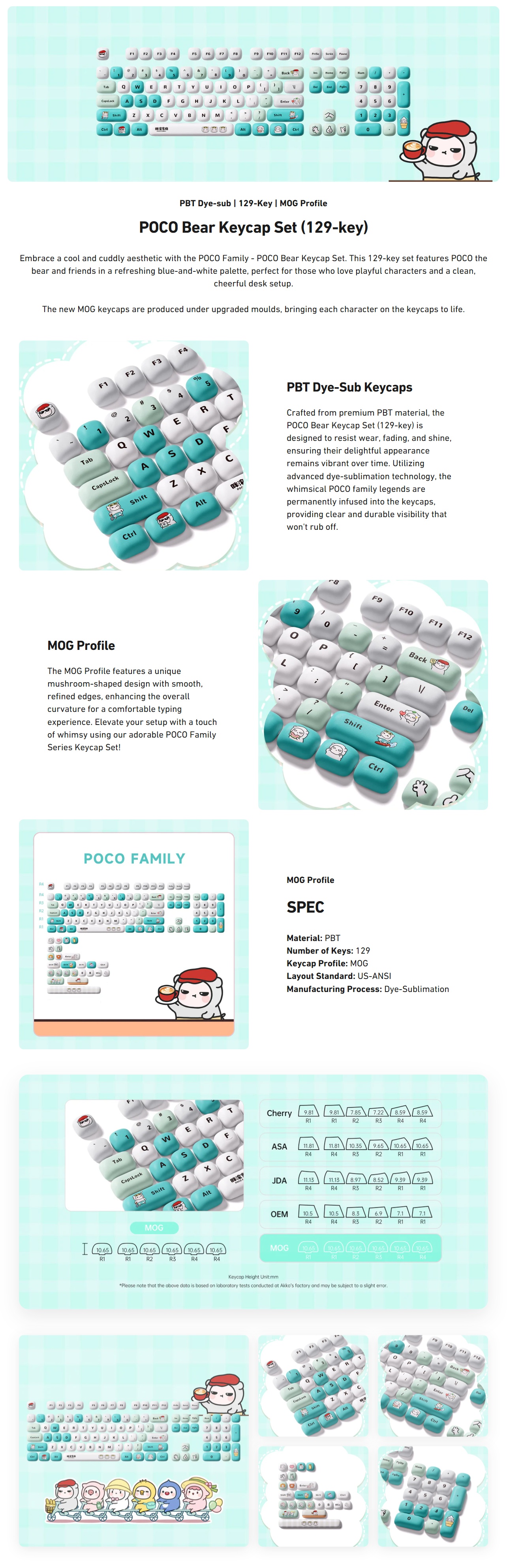 Akko Keycap Set - POCO Bear (129-Key) product details