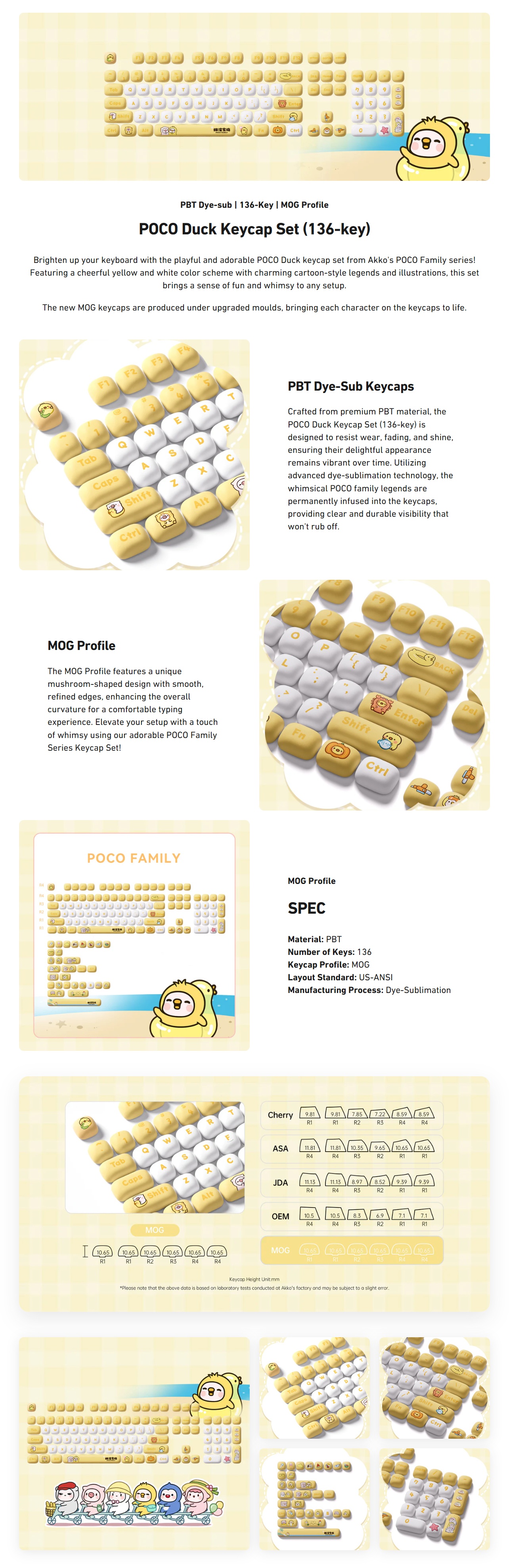 Akko Keycap Set - POCO Duck (136-Key) product details