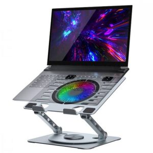 MBeat Stage S8 Rotating Laptop Stand with RGB Cooling Fan and USB Ports