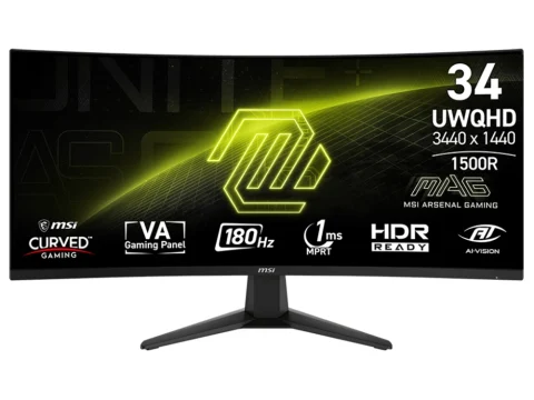 MSI MAG 346CQ  34" UWQHD VA 180Hz AdaptiveSync Curved Gaming Monitor