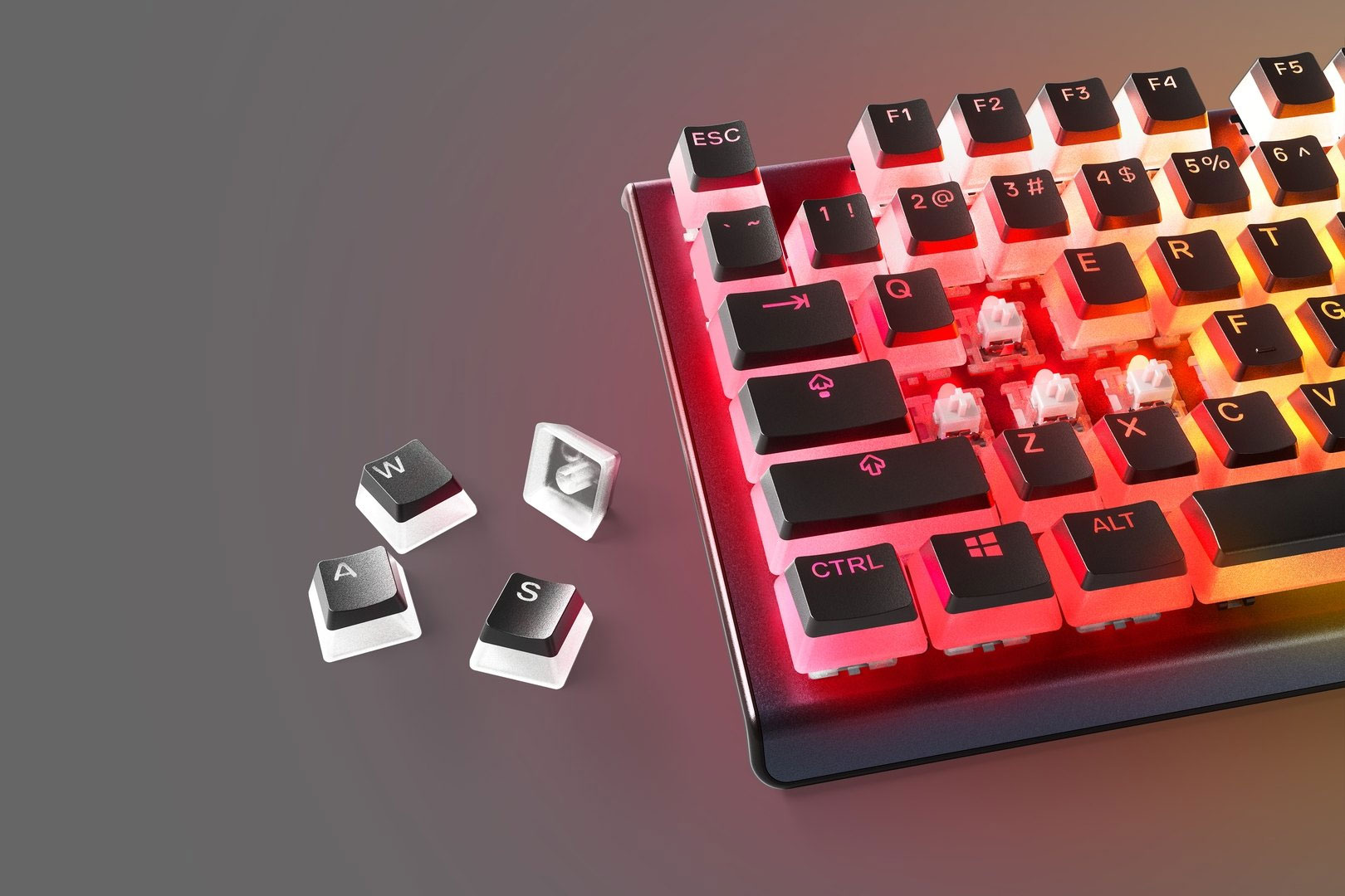 SteelSeries PrismCaps Universal Double Shot PBT Keycaps - Black product details