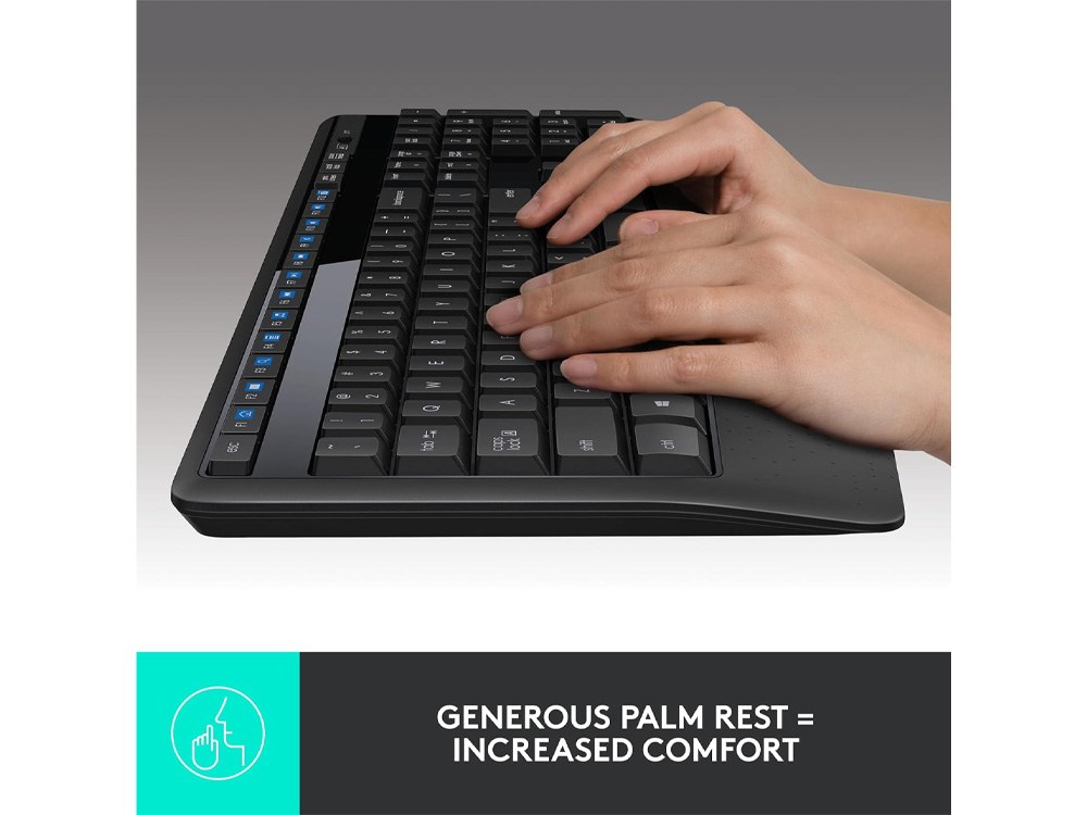 Logitech MK345 Wireless Keyboard and Mouse Combo - Black