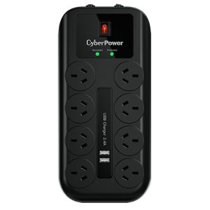 CyberPower 8-Port Surge Protector With 2 X USB Charging Ports