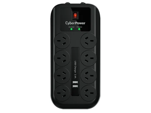 CyberPower 8-Port Surge Protector With 2 X USB Charging Ports