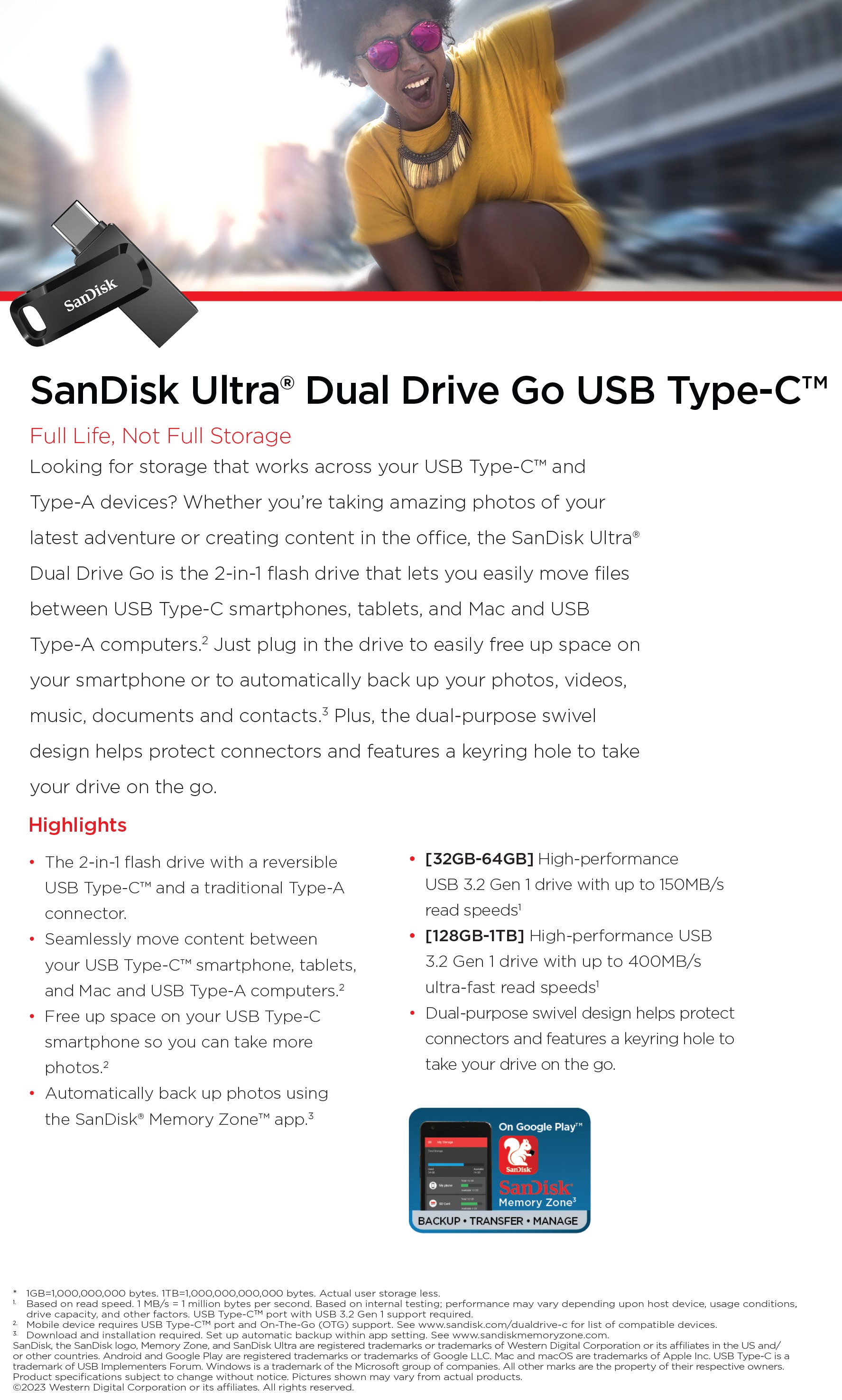 SanDisk Ultra Dual Drive Go 64GB USB Type-C Flash Drive product details