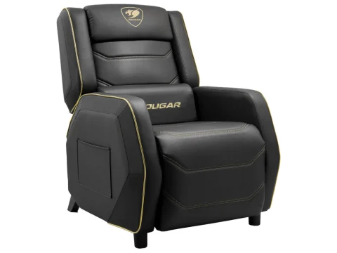 Cougar Ranger S High-quality PVC Leather Gaming Sofa - Black/Gold