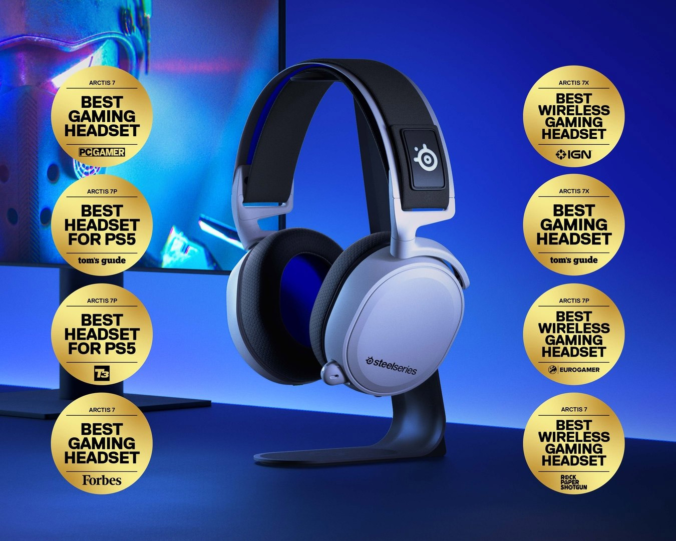 SteelSeries Arctis 7P+ Wireless - Multi-Platform USB-C Gaming Headset for PlayStation - White product details
