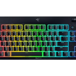Razer BlackWidow V4 Wireless Low-Profile Tenkeyless HyperSpeed Green Switch Gaming Keyboard