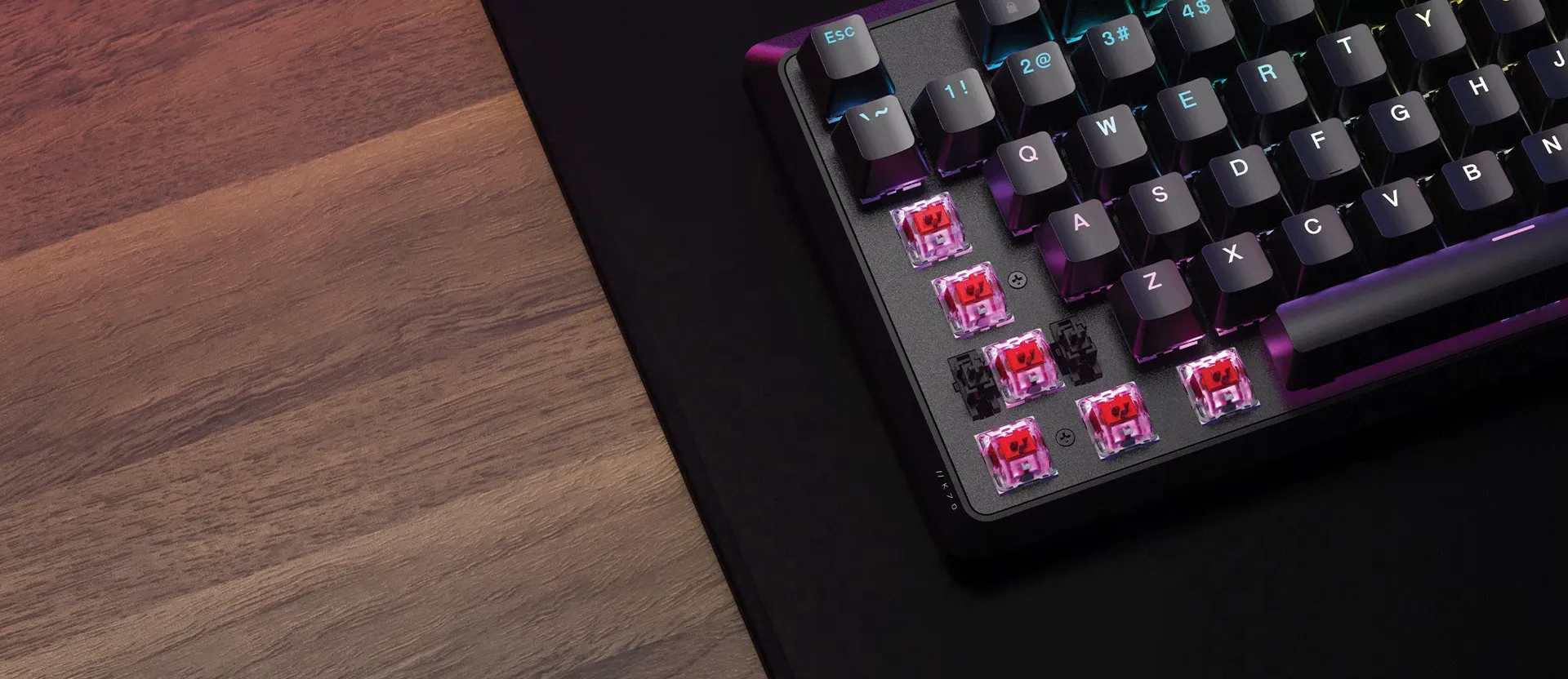 Corsair K70 CORE Full Size RGB Red Switch Mechanical Gaming Keyboard — Black product details