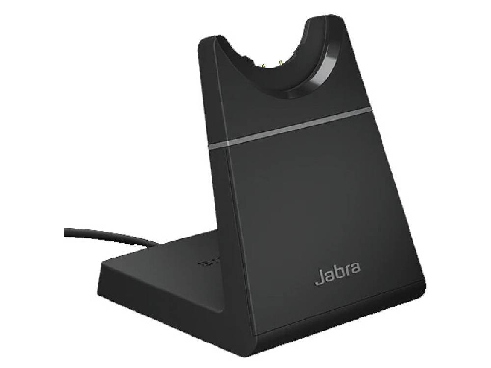 Jabra Evolve2 65 MS Teams Mono Bluetooth Headset with Charging Stand and Link390 Adapter - Black