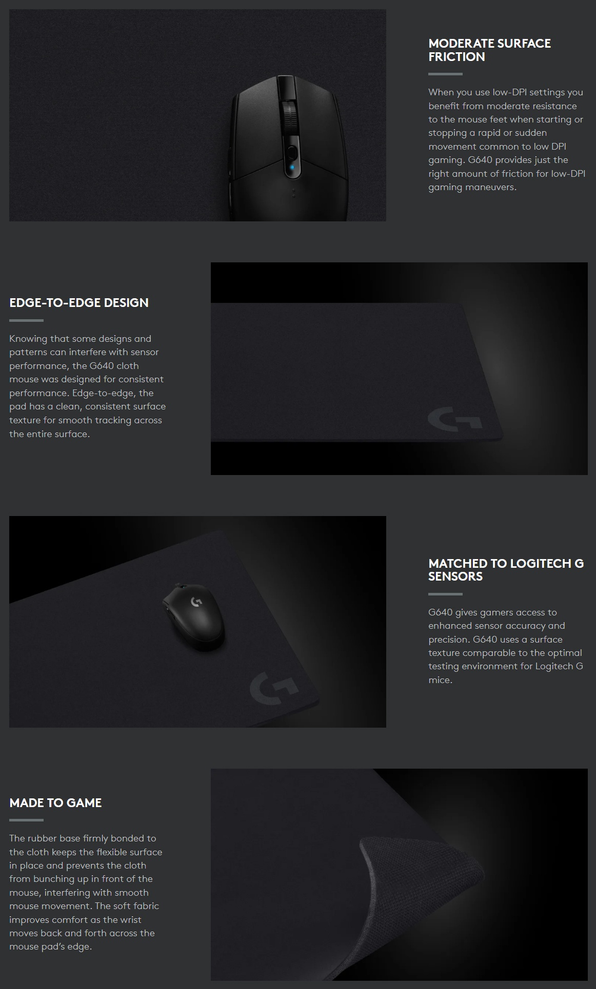 Logitech G640 Cloth Gaming Mouse Pad - Large (460 x 400 mm) product details