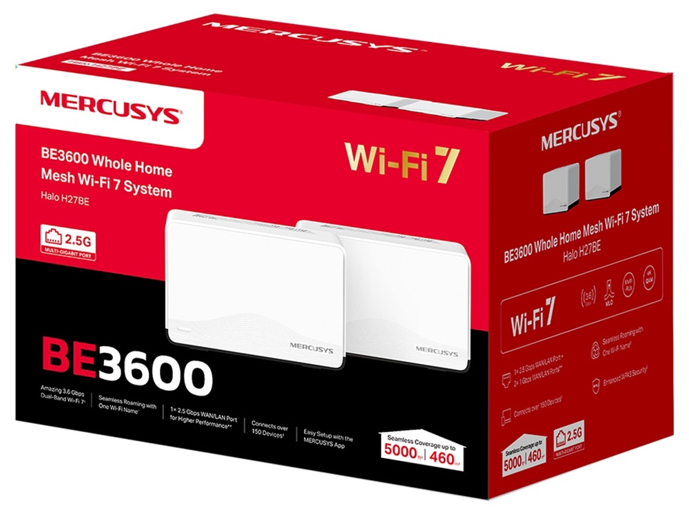 Mercusys Halo H27BE BE3600 Whole Home Mesh Wi-Fi 7 System (2-pack)