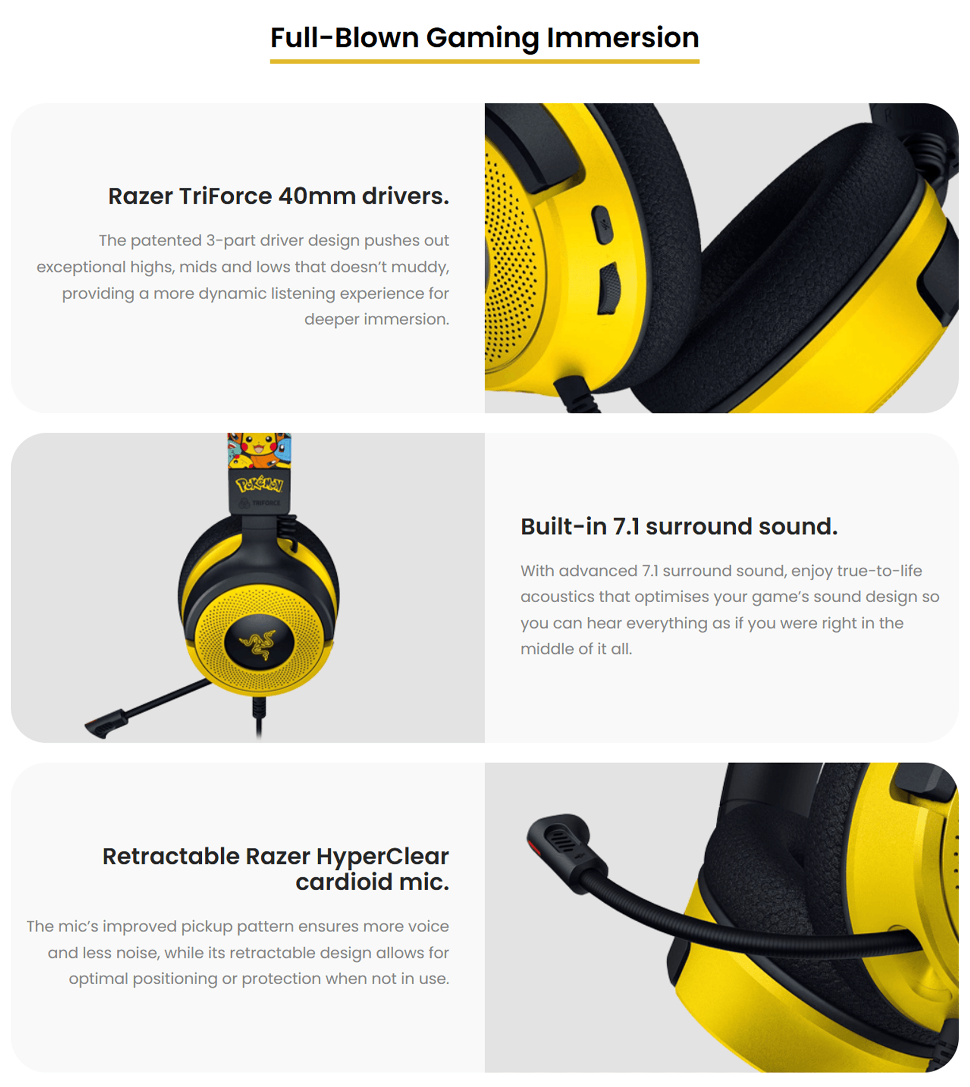 Razer Kraken V4 X Wired Gaming Headset - Pokémon Kanto Starter Edition product details