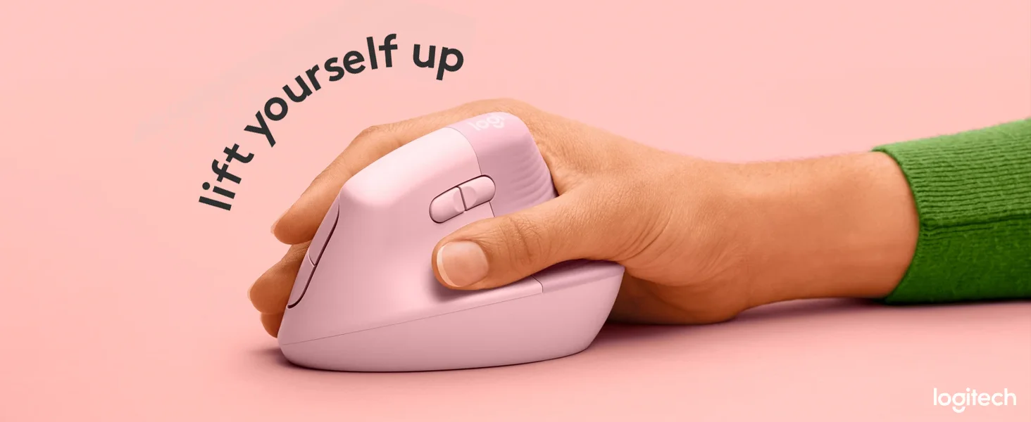Logitech Lift Vertical Ergonomic Bluetooth Mouse - Rose product details