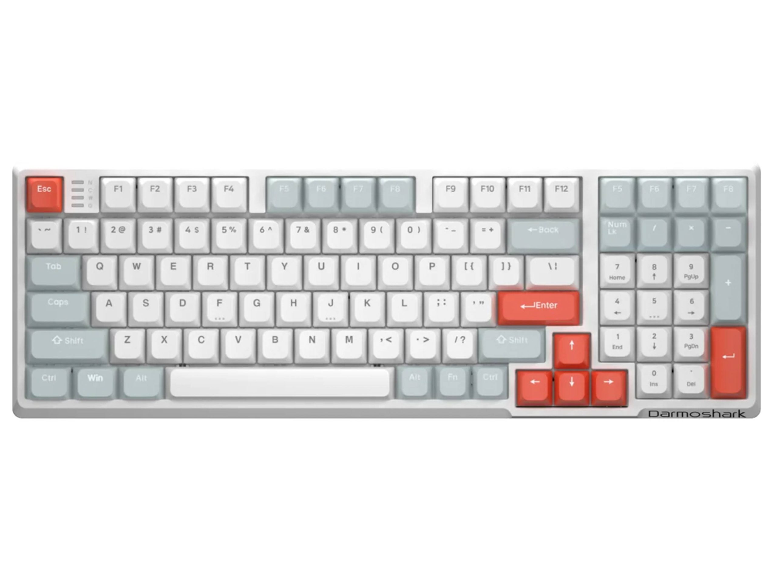 Darmoshark K7 Pro Tri-mode Gateron Silver Switch Gaming Keyboard - White