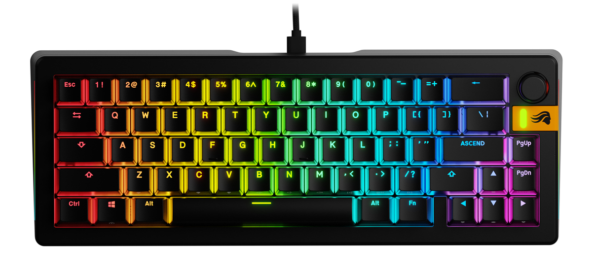 Glorious GMMK 3 HE 65 RGB Black Prebuilt Mechanical Keyboard, Fox HE