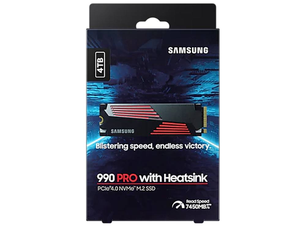 Samsung 990 Pro 4TB PCIe Gen4 NVMe M.2 SSD with Heatsink
