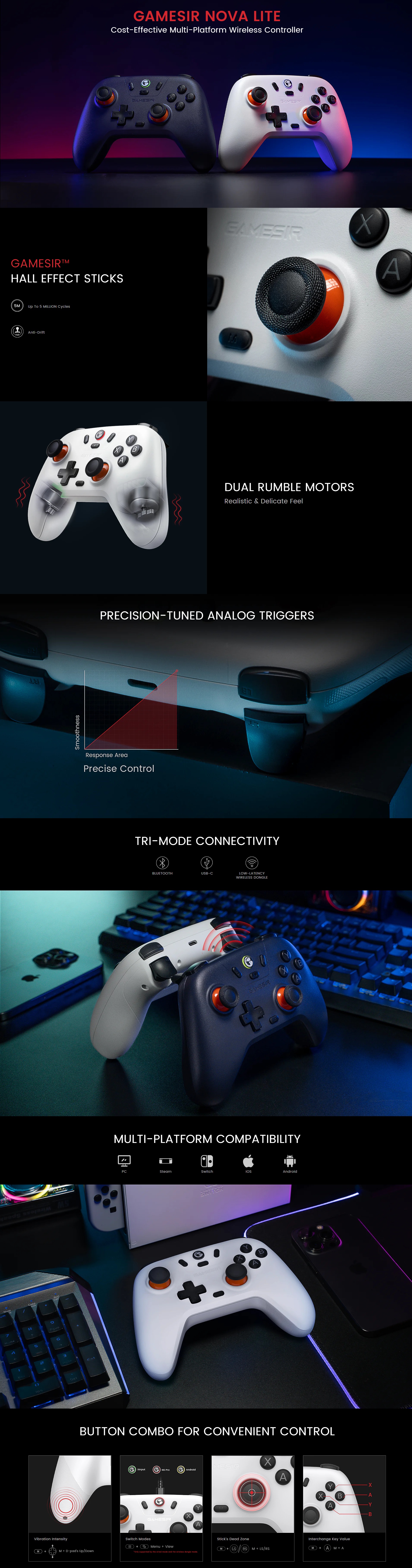 GameSir Nova Lite Multi-platform Wireless Gaming Controller - Space Purple product details