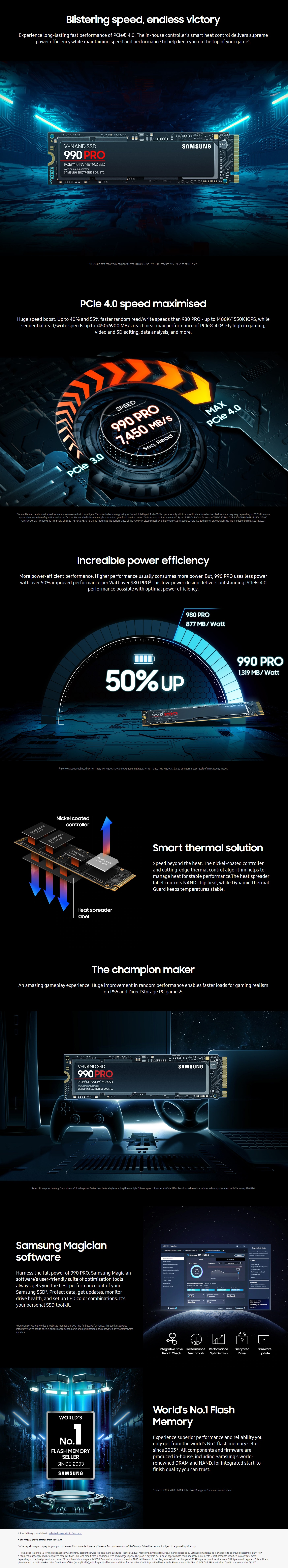 Samsung 990 Pro 4TB PCIe Gen4 NVMe M.2 SSD product details