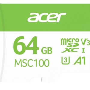 Acer MSC100 64GB microSDXC UHS-I U3 V30 A1 Memory Card