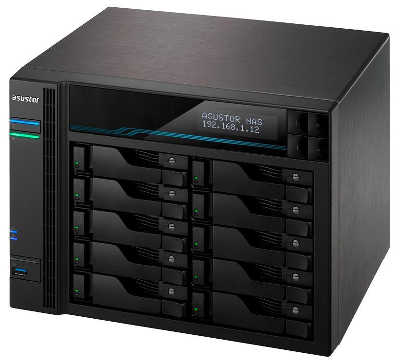 Asustor LockerStor AS7110T Tower 10 Bay NAS, Xeon Quad Core, 8GB RAM