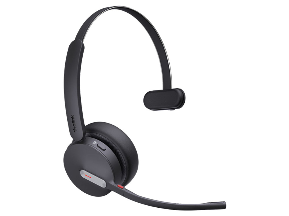 Yealink BH70 MS-Certified Mono Bluetooth Headset with USB-C/A Adapter - Black
