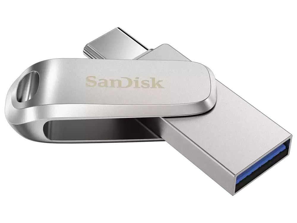 SanDisk Ultra Dual Drive Luxe 1TB USB Type-C Flash Drive - Silver