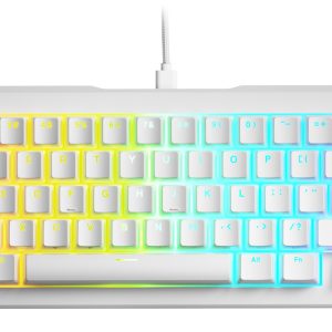 Glorious GMMK 3 HE 65 RGB White Prebuilt Mechanical Keyboard, Fox HE