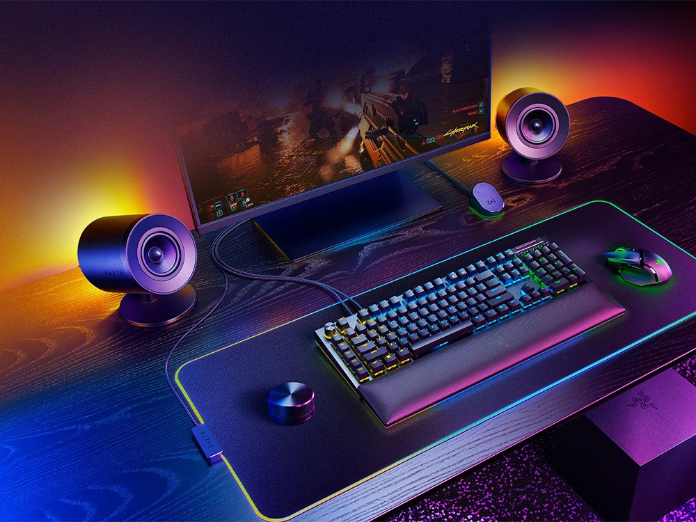 Razer Nommo V2 Pro Full-Range 2.1 PC Gaming Speakers with Wireless Subwoofer