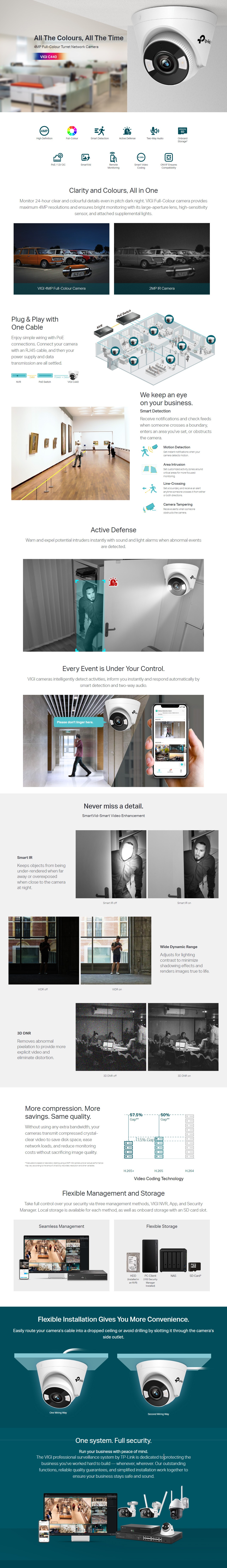 TP-Link VIGI C440 (4mm) 4MP Full-Colour Turret Network Camera product details