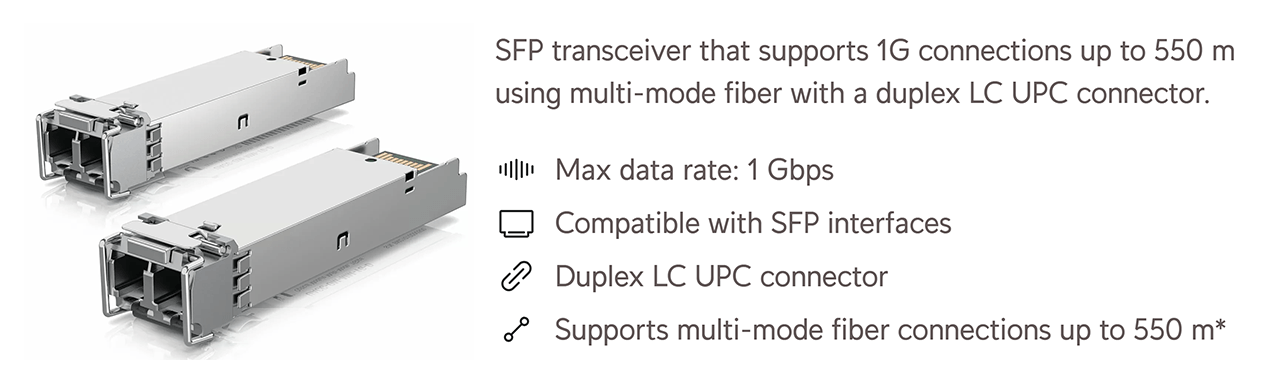 Ubiquiti 1G Multi-Mode Optical Module - 2 Pack product details