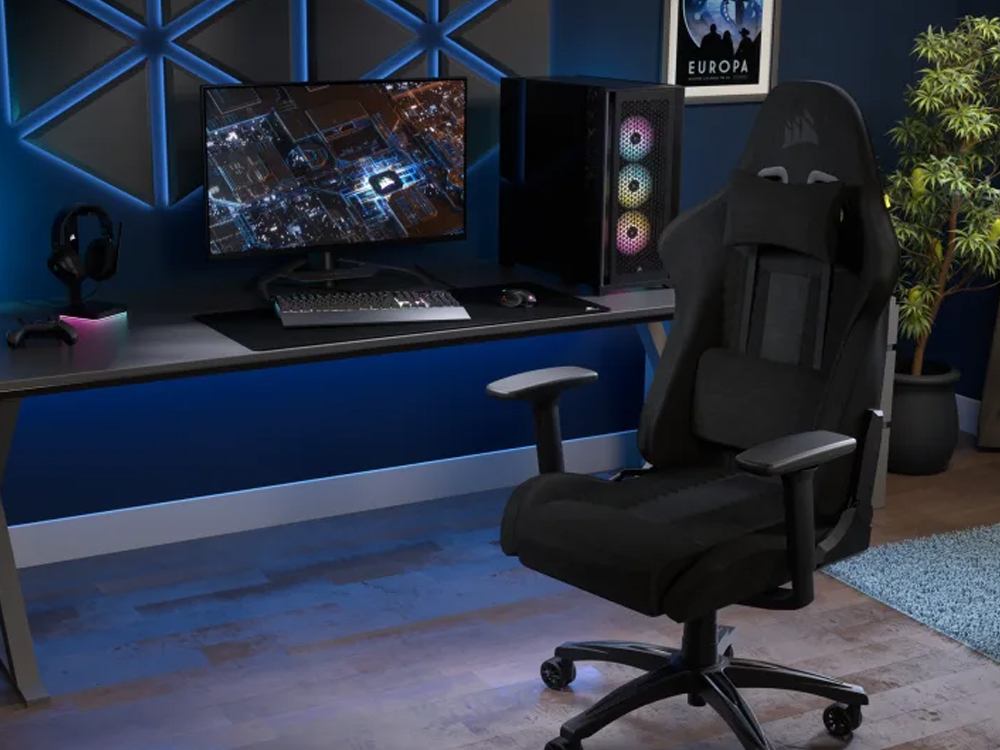 Corsair TC100 RELAXED Gaming Chair - Fabric Black/Black