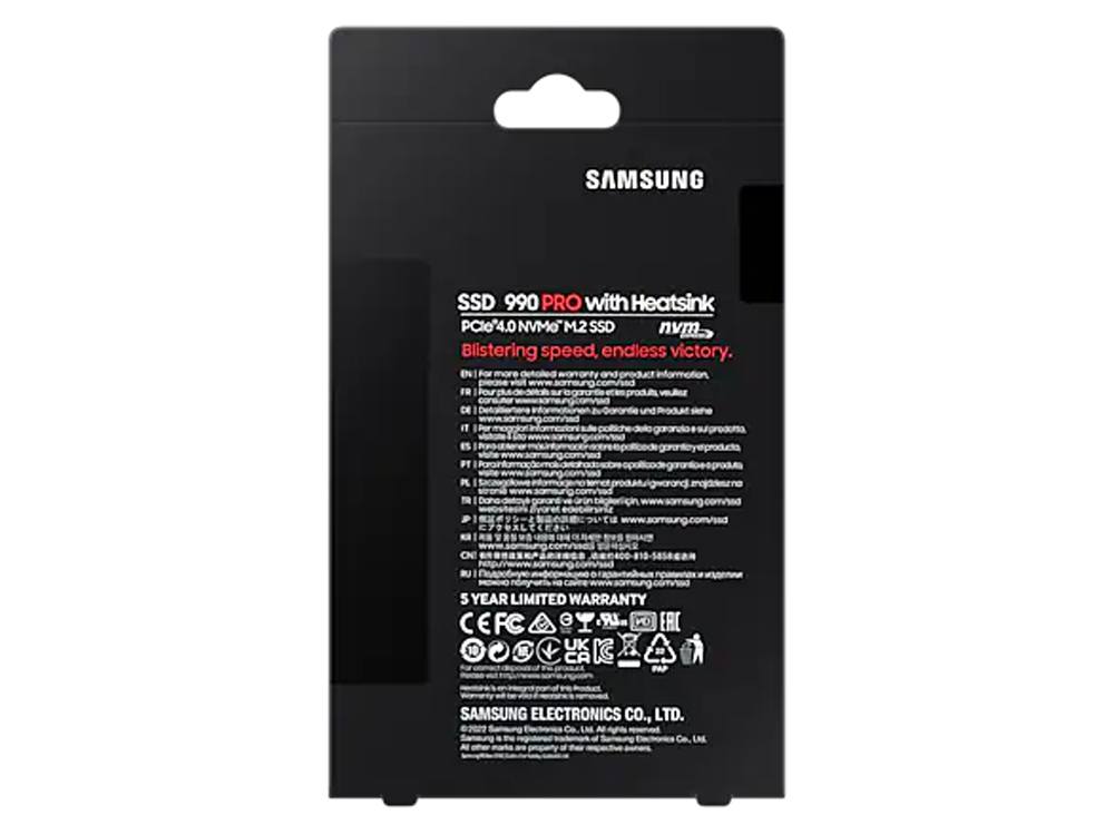 Samsung 990 Pro 4TB PCIe Gen4 NVMe M.2 SSD with Heatsink