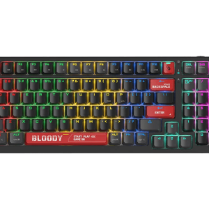 Bloody WS98 Dual Core Wireless Mechanical Keyboard - Black and Red
