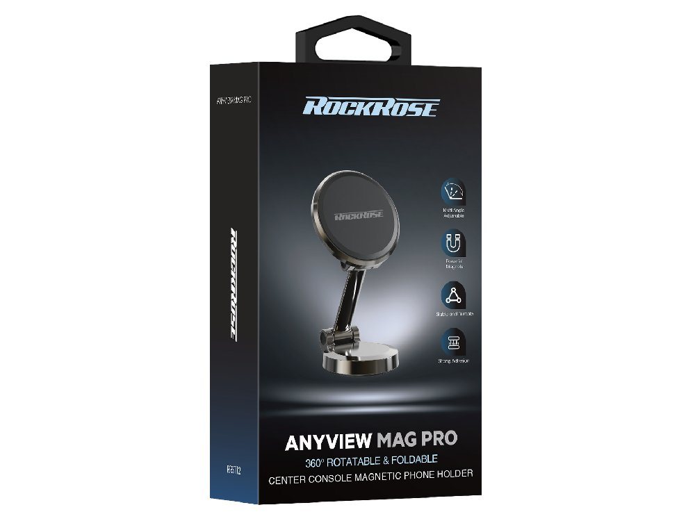 Rockrose Anyview Mag Pro 360° Rotatable & Foldable Center Console Magnetic Phone Holder