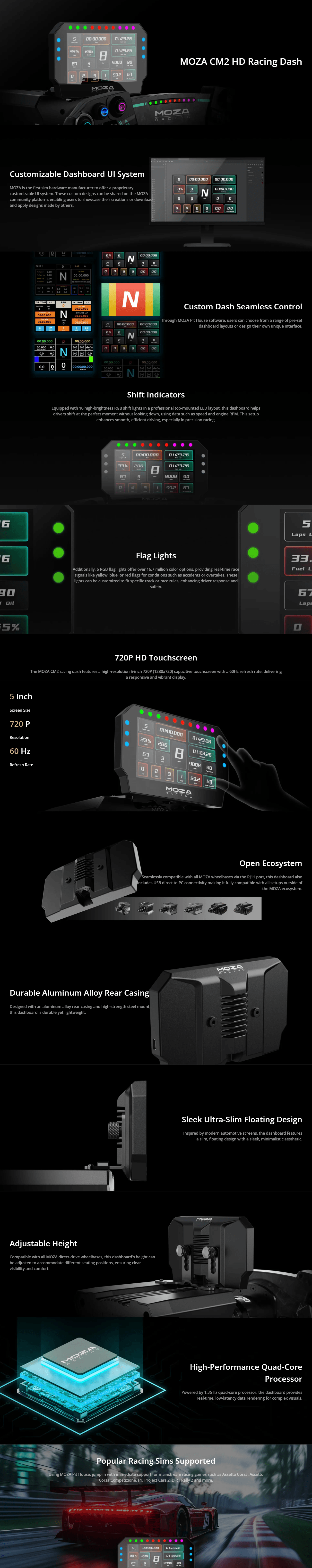 Moza CM2 HD Racing Dash product details