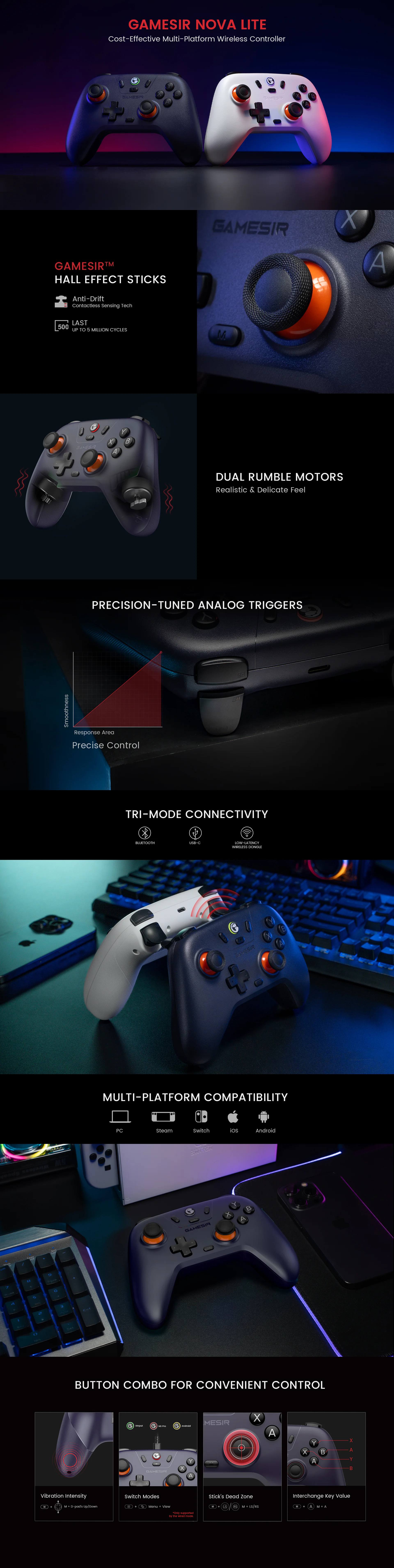 GameSir Lite Nova Lite Multi-Platform Wireless Gaming Controller - Sky Blue product details