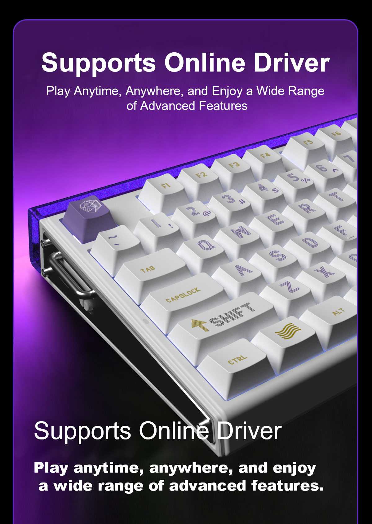 Aula Hero 99 Magnetic E-Sports Chun Magnetic Switch Gaming Keyboard - White & Blue product details