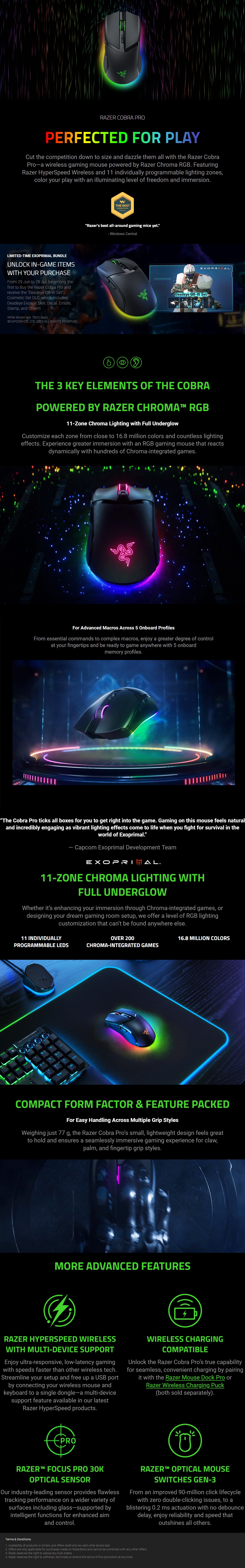 Razer Cobra Pro Customizable Wireless Gaming Mouse product details