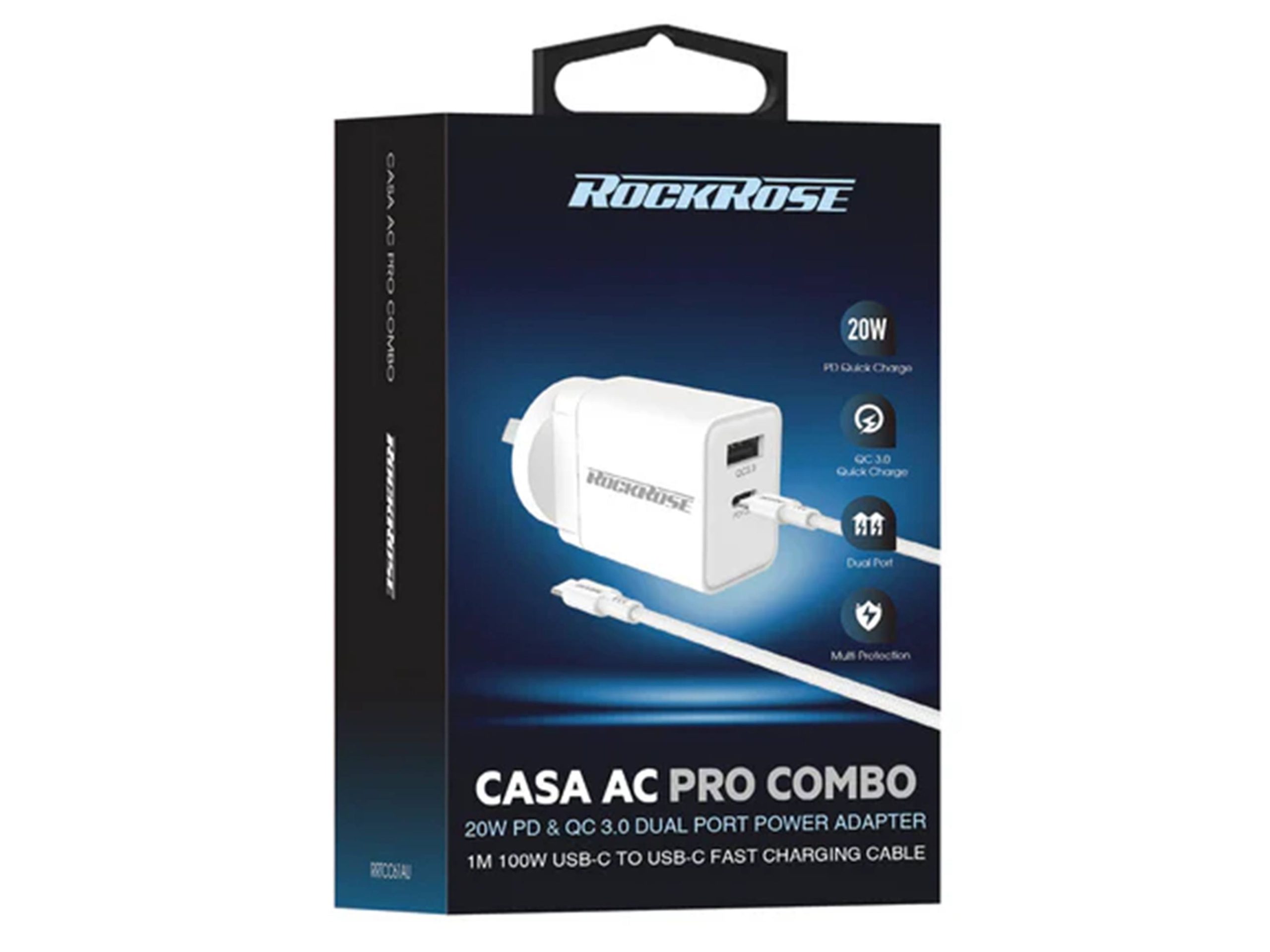 RockRose 20W Casa AC Pro Combo USB-C AC Wall Charger