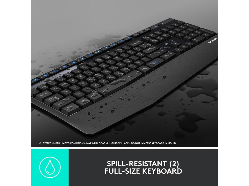 Logitech MK345 Wireless Keyboard and Mouse Combo - Black
