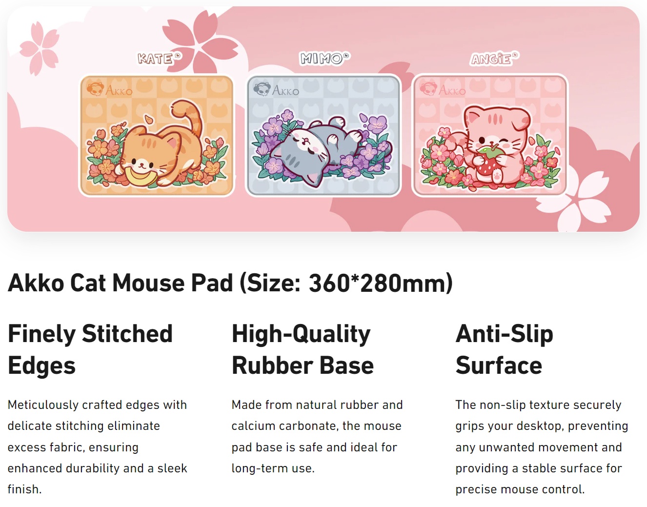 Akko Cat Theme Mouse Pad - Orange KATE (360x280mm) product details