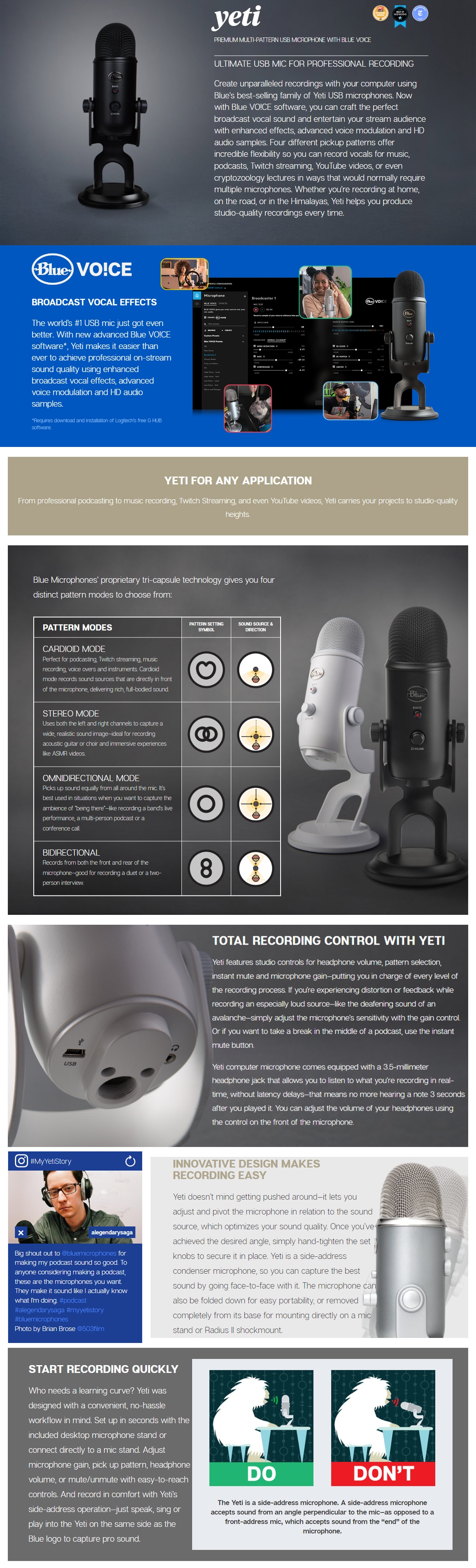 Blue Yeti 3 Capsule USB Microphone - Blackout Edition product details