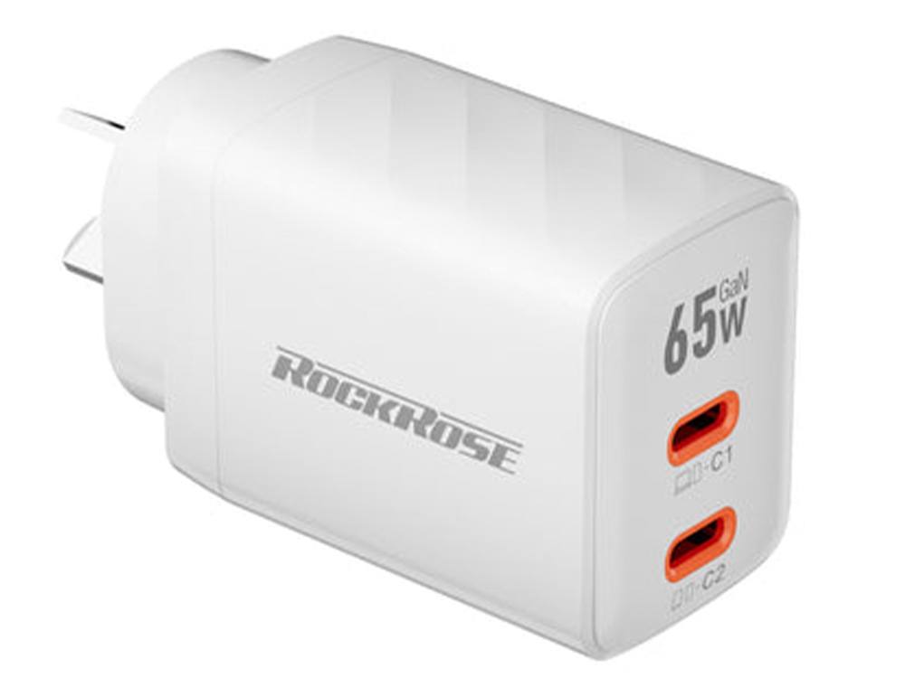Rockrose Casa II G65 65W Dual USB-C Port GaN Power Adapter
