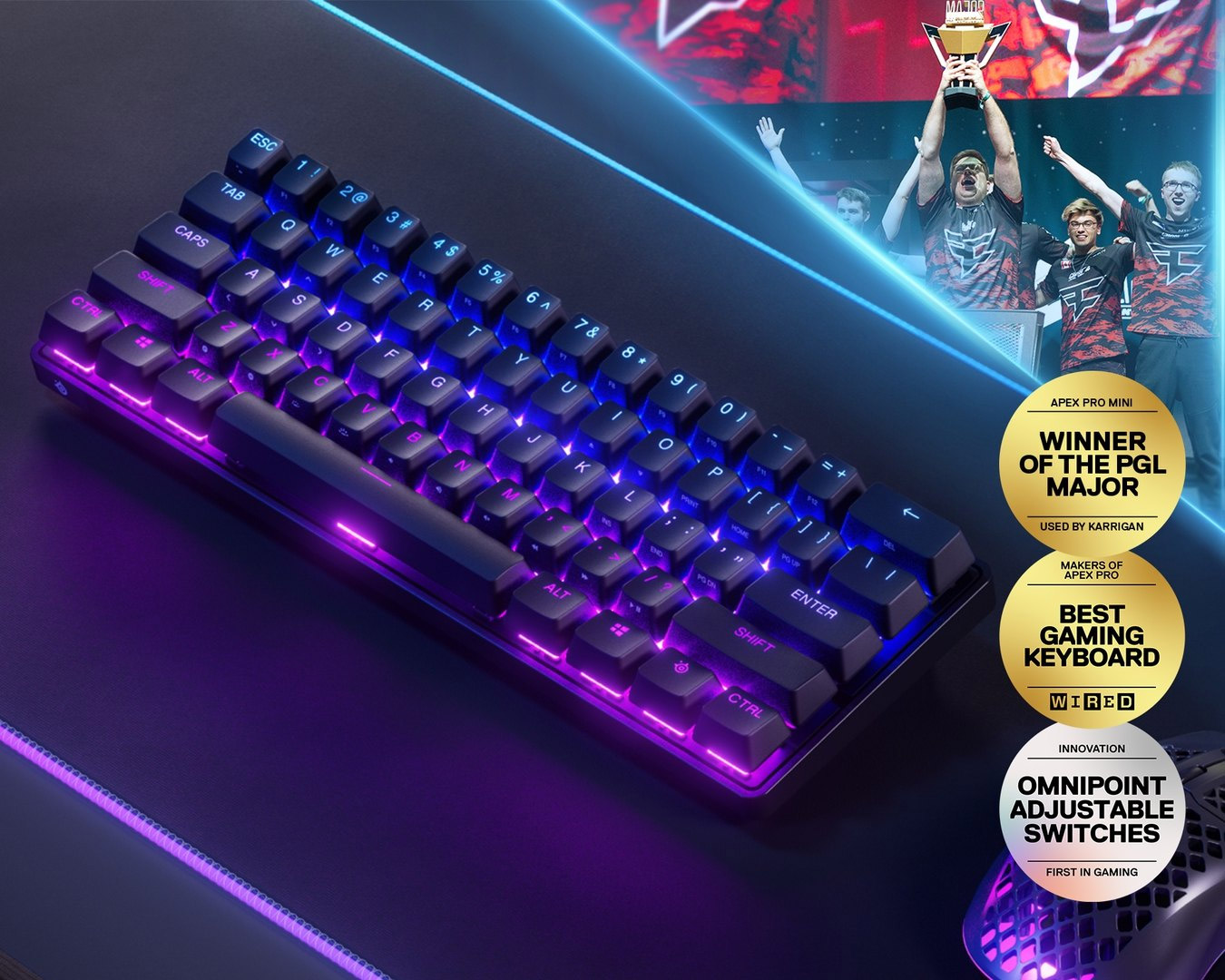 SteelSeries Apex Pro Mini Wireless US Gaming Keyboard product details