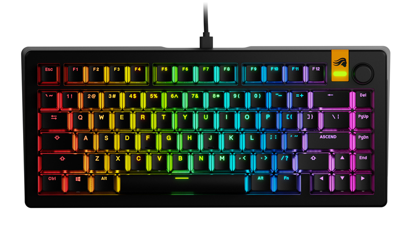 Glorious GMMK 3 HE 75 RGB Black Prebuilt Mechanical Keyboard, Fox HE