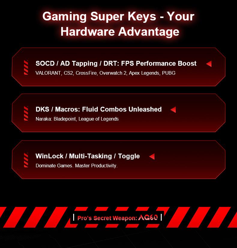 Aula AG60 Aluminum CNC Aluminum Body Aether Magnetic Switch Wired Keyboard - White & Red product details