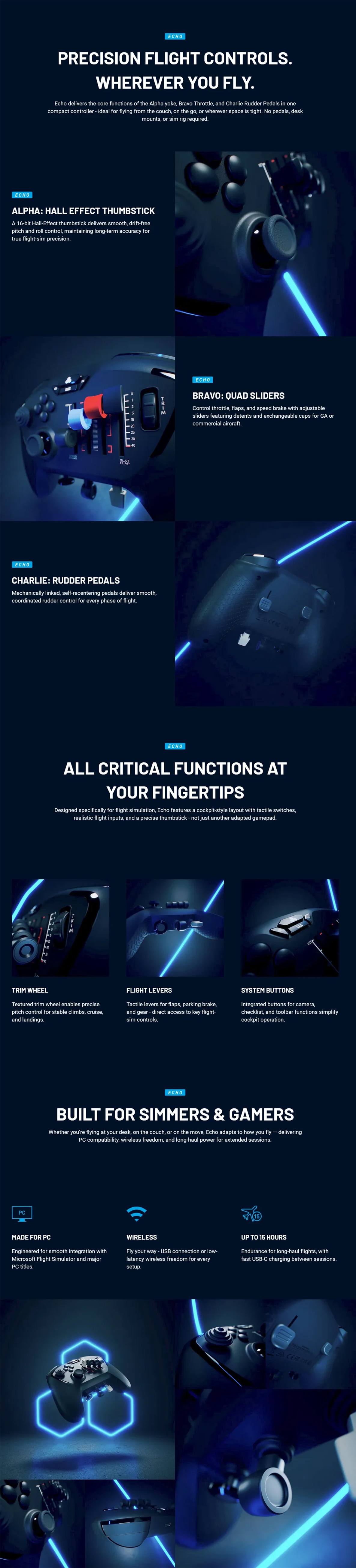 Honeycomb Echo Aviation Wireless Controller product details