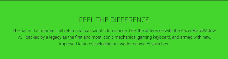 Razer BlackWidow V3 Mechanical Gaming Keyboard - Green Switch product details